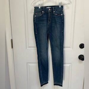 Good American good legs skinny jeans stretch size 24‎ raw hem